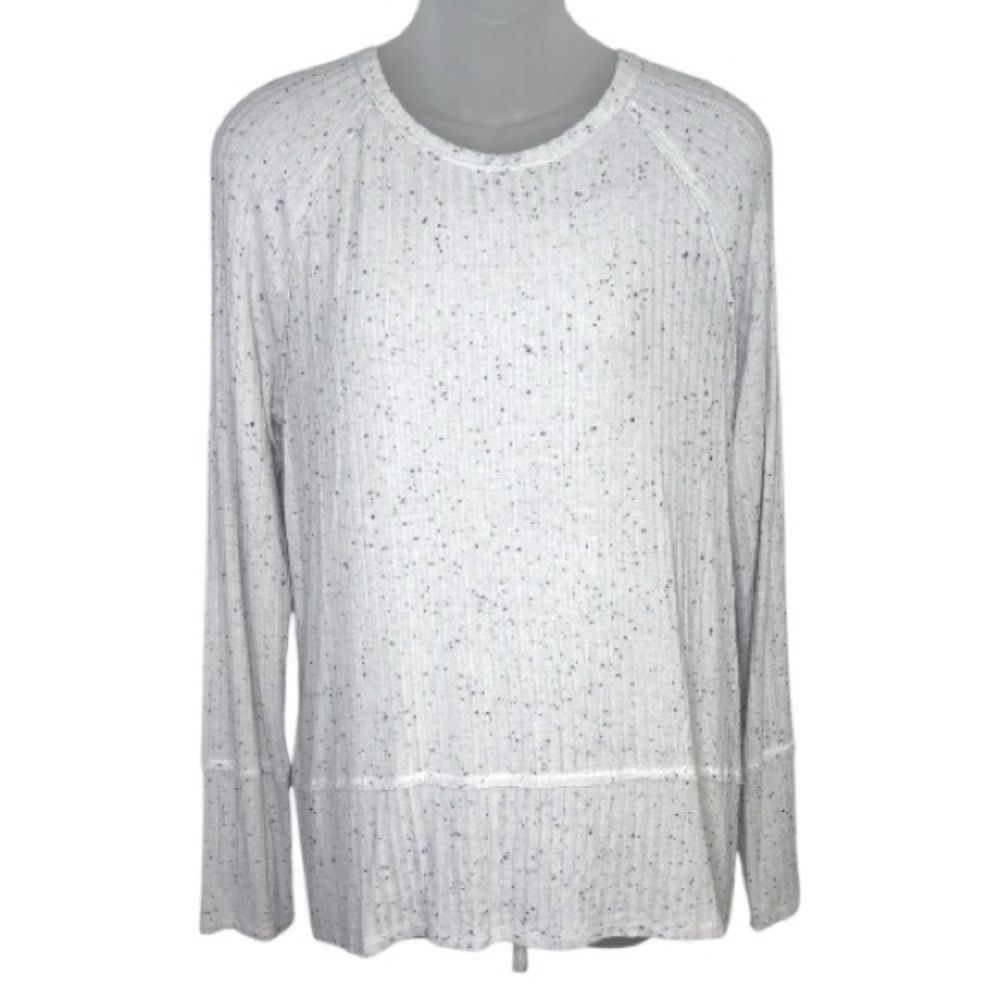 Knox Rose White Speckled Long Sleeve Tee Size Medium
